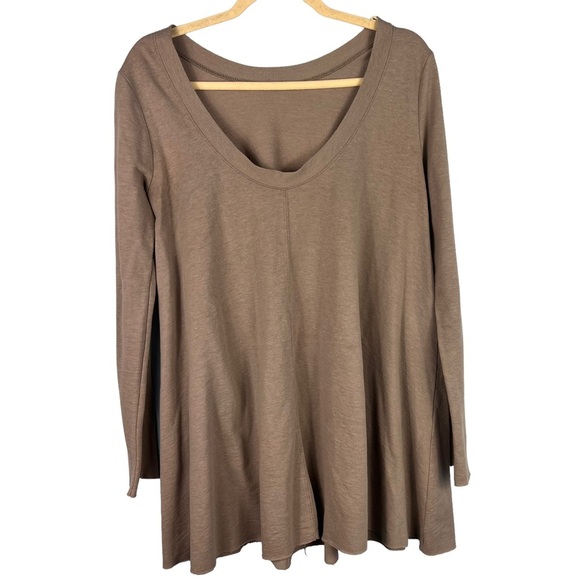Free People Gray Knit Pullover Swing Tunic Top Casual Cotton Boho Size XS/S - Picture 5 of 7